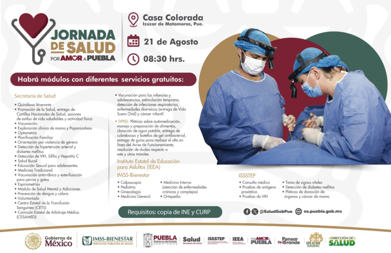 Izúcar de Matamoros será sede de la Jornada de Salud “Por Amor a Puebla”
