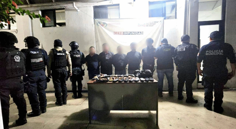 Detienen en Tapachula a cinco personas armadas tras operativo en la colonia Janeiro