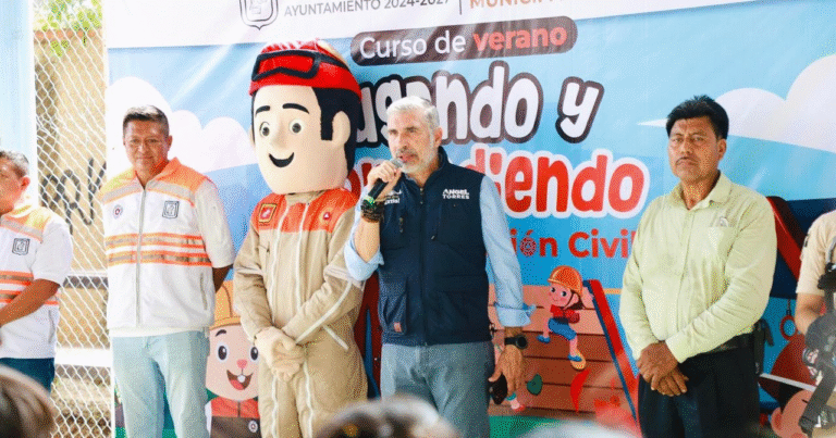 Niñas y niños participan en curso de verano de Protección Civil en Copoya