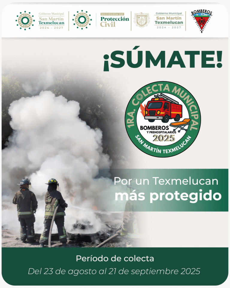 Texmelucan lanza primera colecta municipal en apoyo a Bomberos y Servicios Prehospitalarios