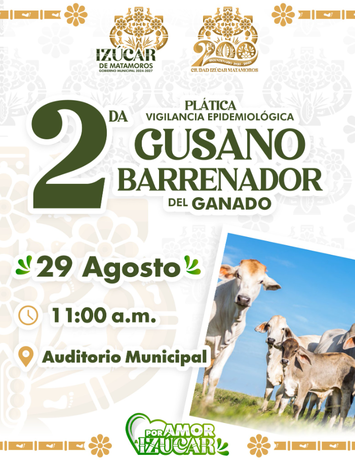 Izúcar de Matamoros impulsa capacitación ganadera con plática sobre el gusano barrenador