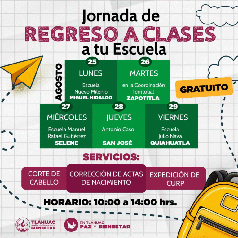 Tláhuac impulsa Jornadas de Regreso a Clases con servicios gratuitos para la comunidad