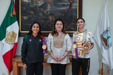 Gobernadora Margarita González Saravia reconoce a atletas morelenses por sus triunfos en Juegos Panamericanos Junior