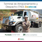 Pemex celebra 26 aniversario de la Terminal de Almacenamiento y Despacho Zacatecas