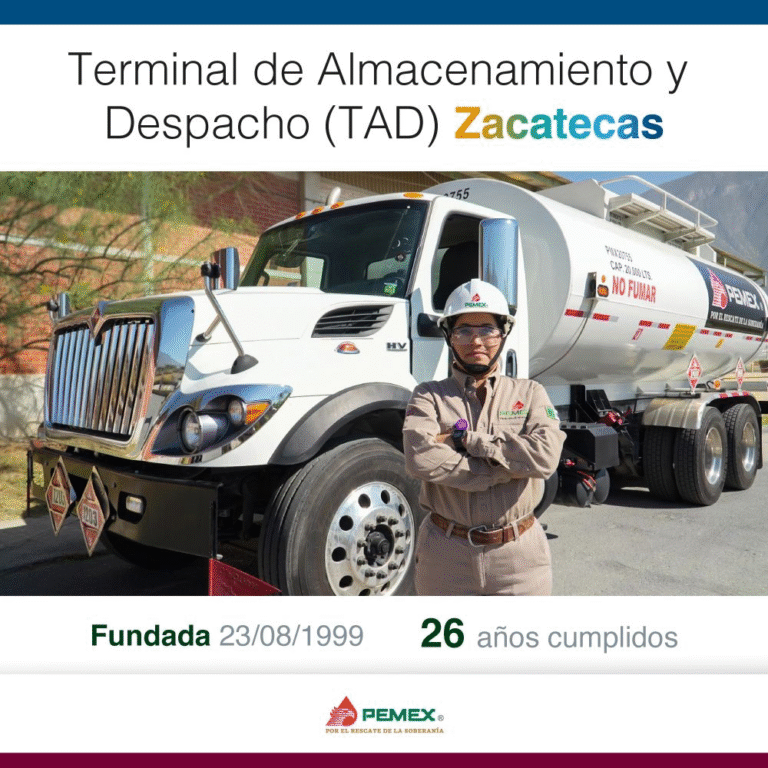 Pemex celebra 26 aniversario de la Terminal de Almacenamiento y Despacho Zacatecas