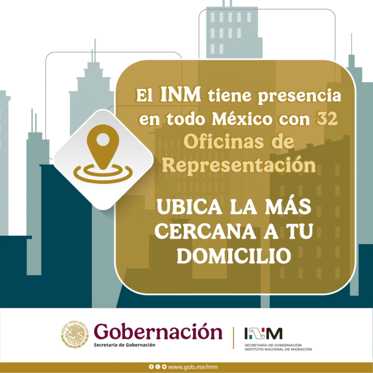 INM invita a consultar oficinas y horarios para recibir atención personalizada