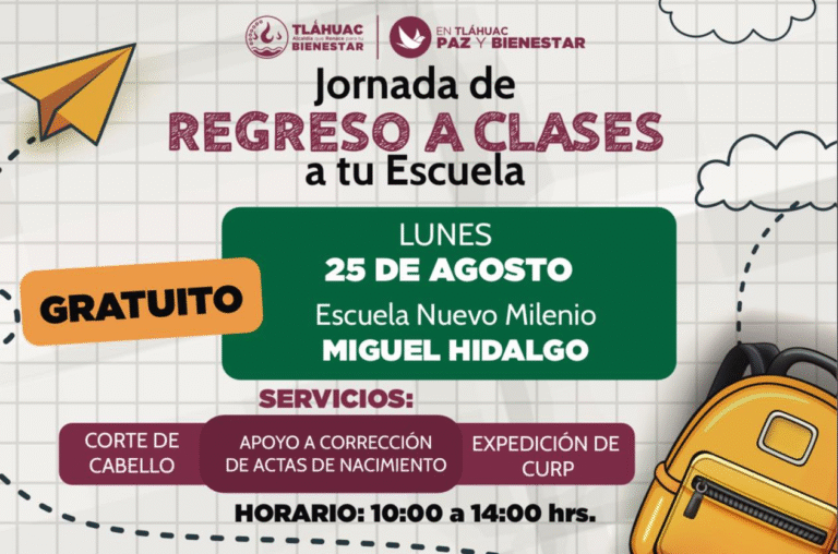 Tláhuac impulsa jornada gratuita de apoyo para el regreso a clases