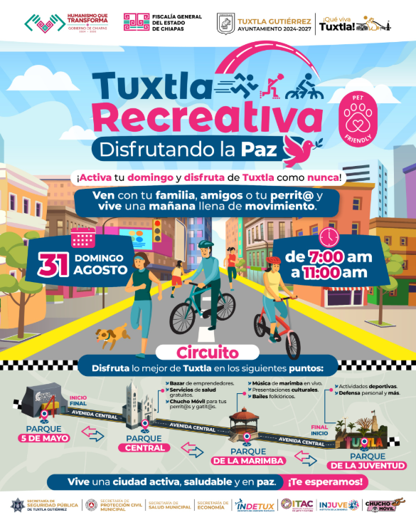 Te invitamos al Circuito Tuxtla Recreativa este domingo: Ángel Torres
