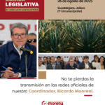 Ricardo Monreal se reunirá en Guadalajara con diputadas y diputados de Morena para presentar agenda legislativa