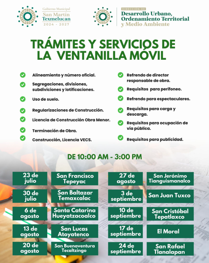 Gobierno de San Martín Texmelucan acerca trámites y servicios a las juntas auxiliares