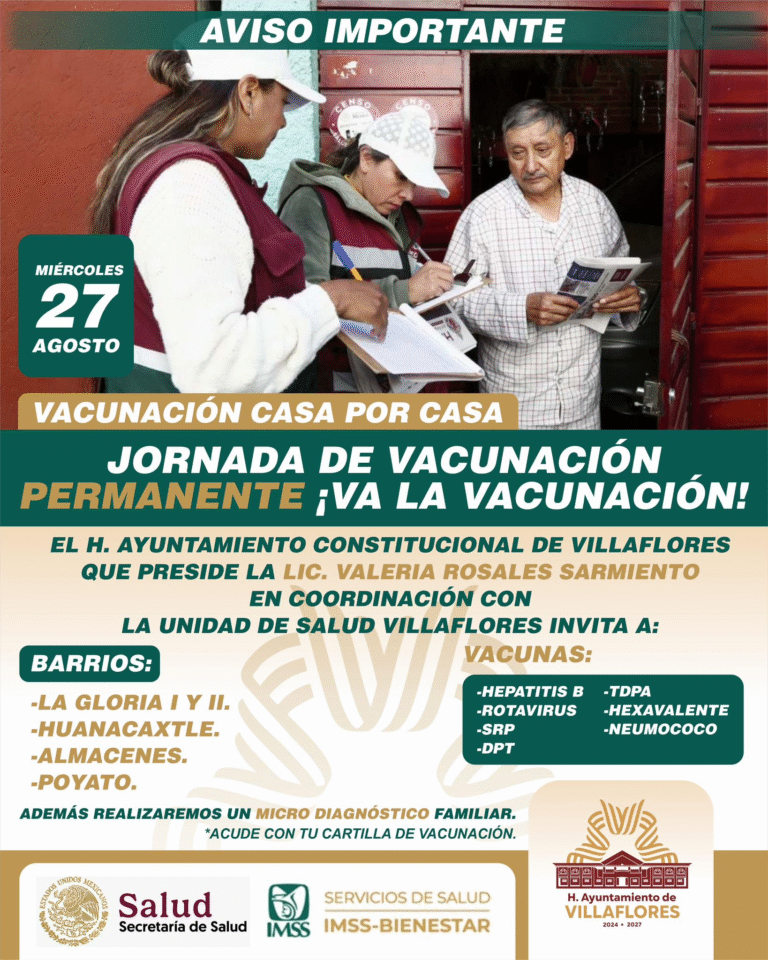 Villaflores impulsa jornada permanente de vacunación casa por casa