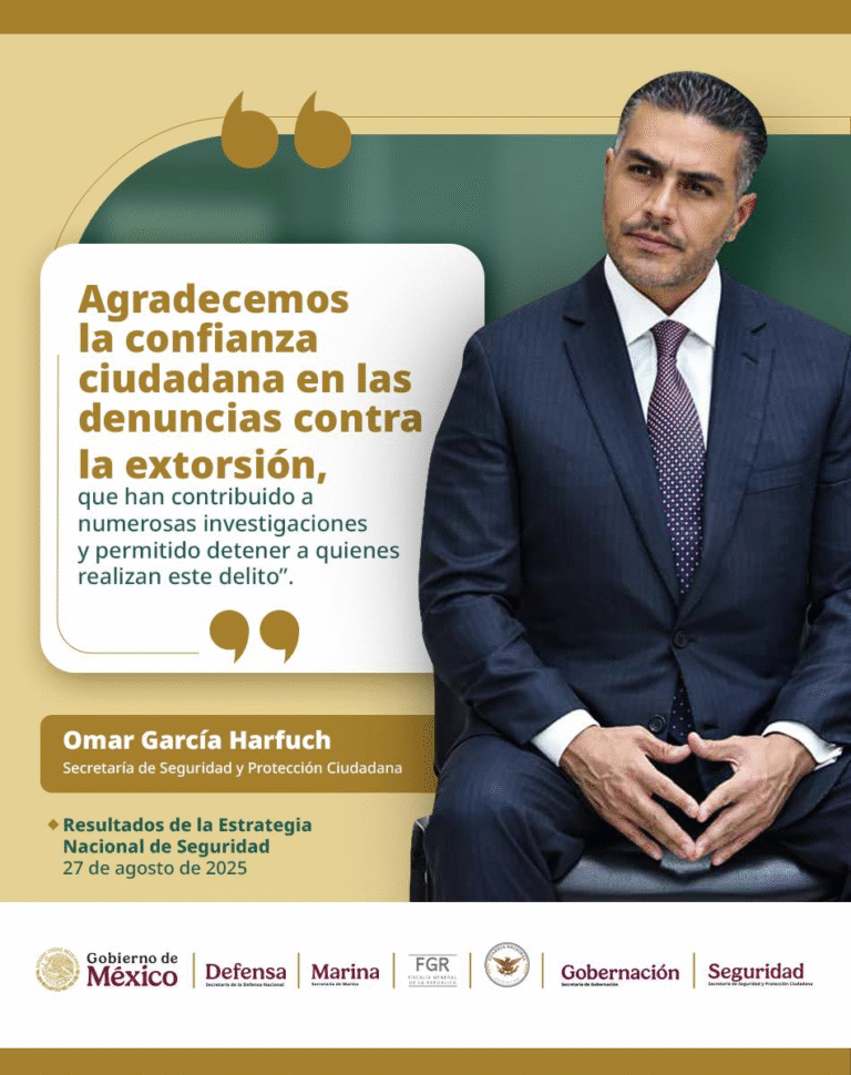 Omar García Harfuch reporta 58 detenidos por extorsión en dos semanas