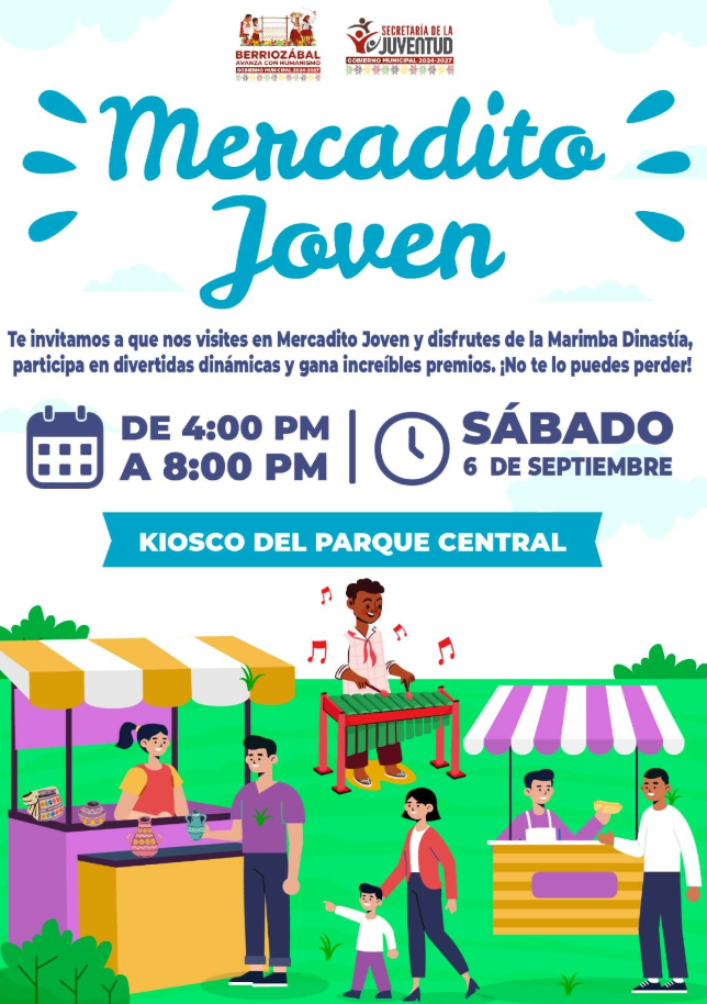Berriozábal invita a disfrutar del “Mercadito Jóven” con música en vivo