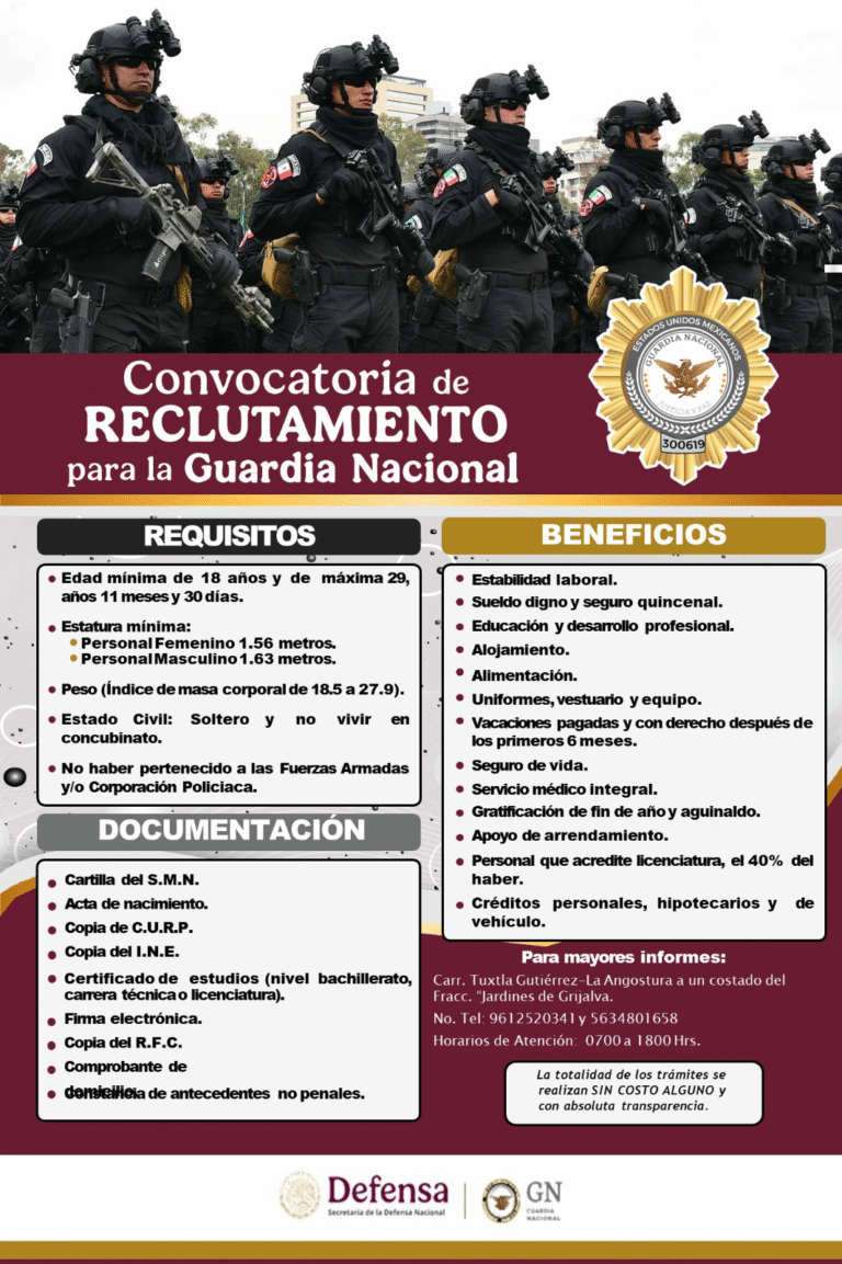 Invitan a jóvenes de Chiapas a unirse a la Guardia Nacional