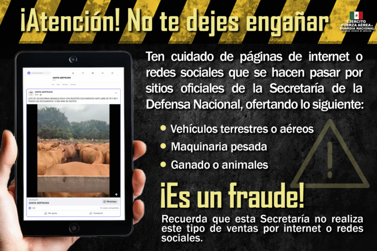 Sedena alerta sobre página falsa en Facebook que suplanta identidad del Ejército Mexicano