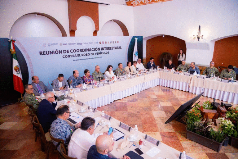 Clara Brugada participa en reunión interestatal contra robo de vehículos en Morelos