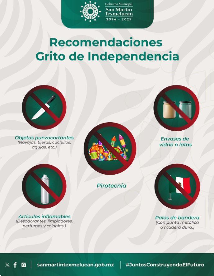 San Martín Texmelucan refuerza seguridad y emite recomendaciones para Fiestas Patrias