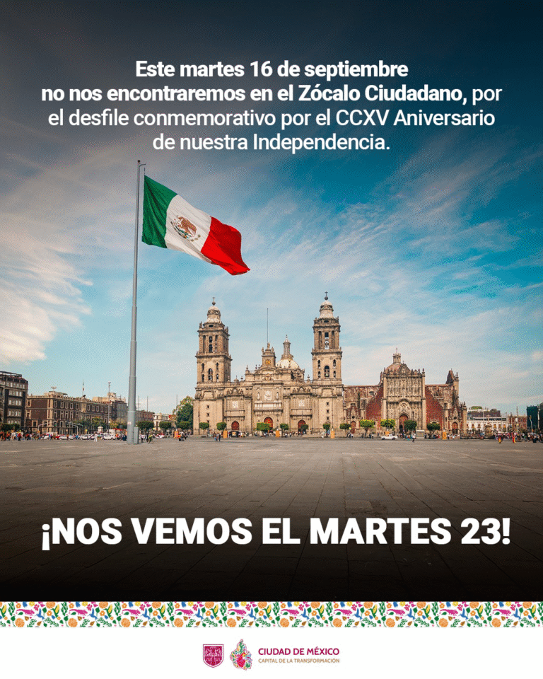 Gobierno de la CDMX pospone jornada de Zócalo Ciudadano por desfile del 16 de septiembre