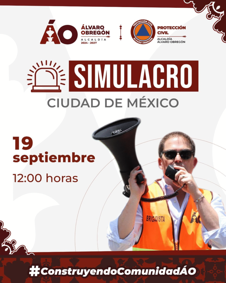Álvaro Obregón participa en el Simulacro del 19 de septiembre para reforzar la cultura de prevención