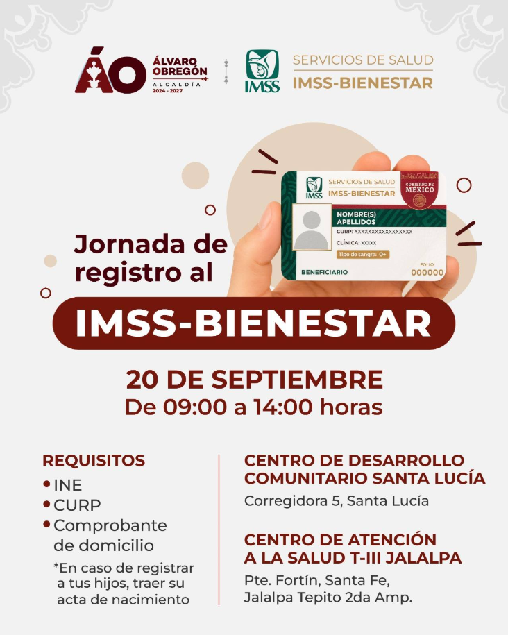 IMSS-Bienestar acerca servicios de salud gratuitos a colonias de Álvaro Obregón