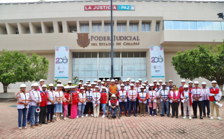 Poder Judicial de Chiapas se suma al Segundo Simulacro Nacional 2025