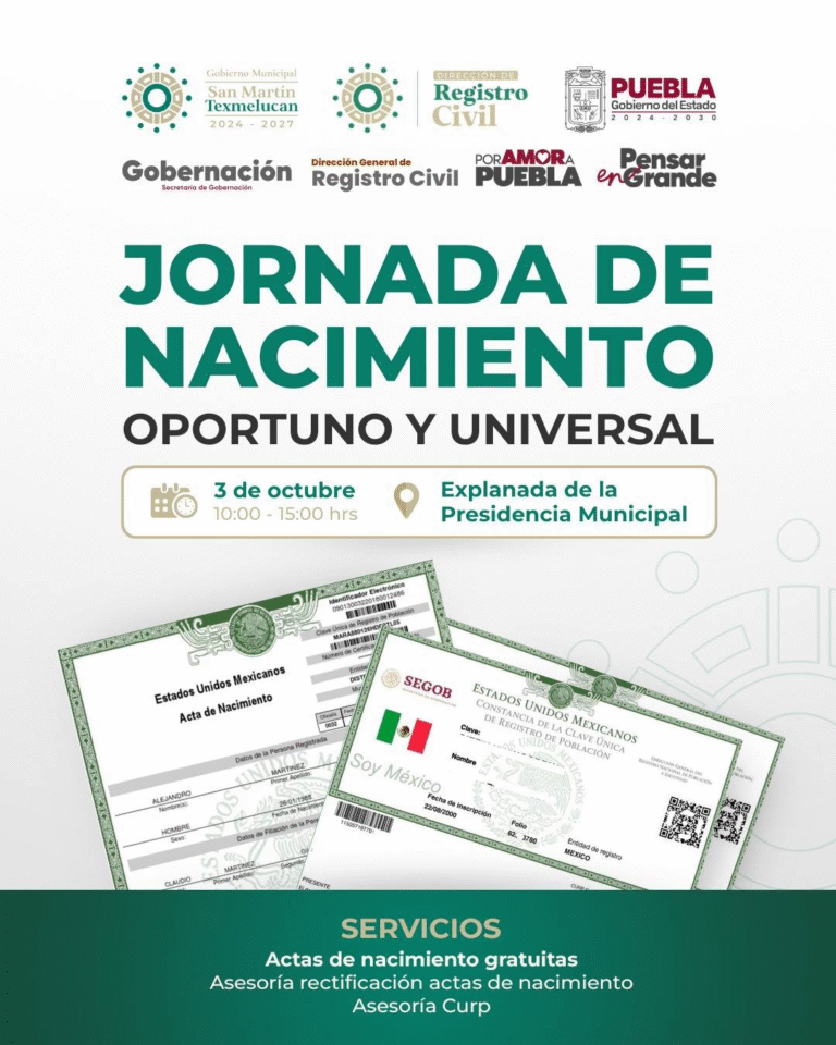 San Martín Texmelucan realizará Jornada de Nacimiento Oportuno y Universal