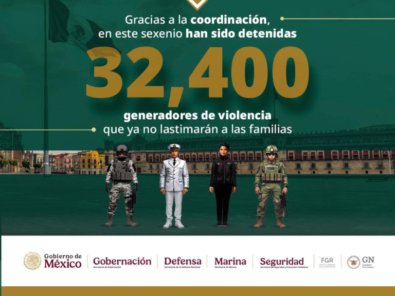 Detención de 32,400 generadores de violencia refuerza estrategia nacional de seguridad: SSPC