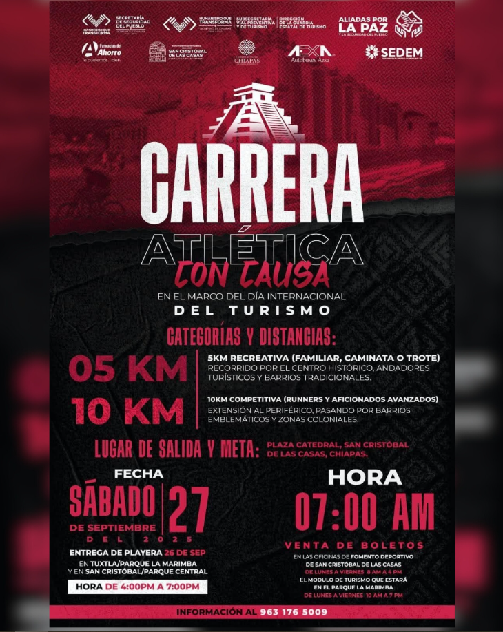 Carrera Atlética con Causa en San Cristóbal por el Día Internacional del Turismo