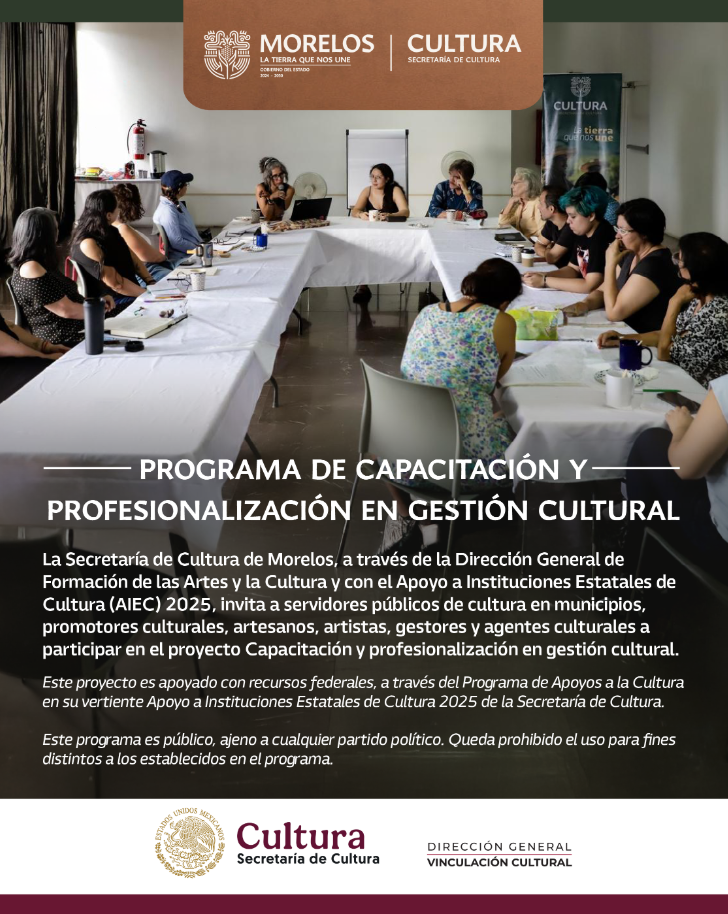 Morelos lanza programa de capacitación para fortalecer la gestión cultural con enfoque en derechos humanos