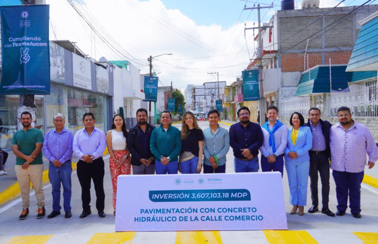 Juan Manuel Alonso inaugura pavimentación de calle Comercio y arranca rehabilitación de drenaje en San Martín Texmelucan