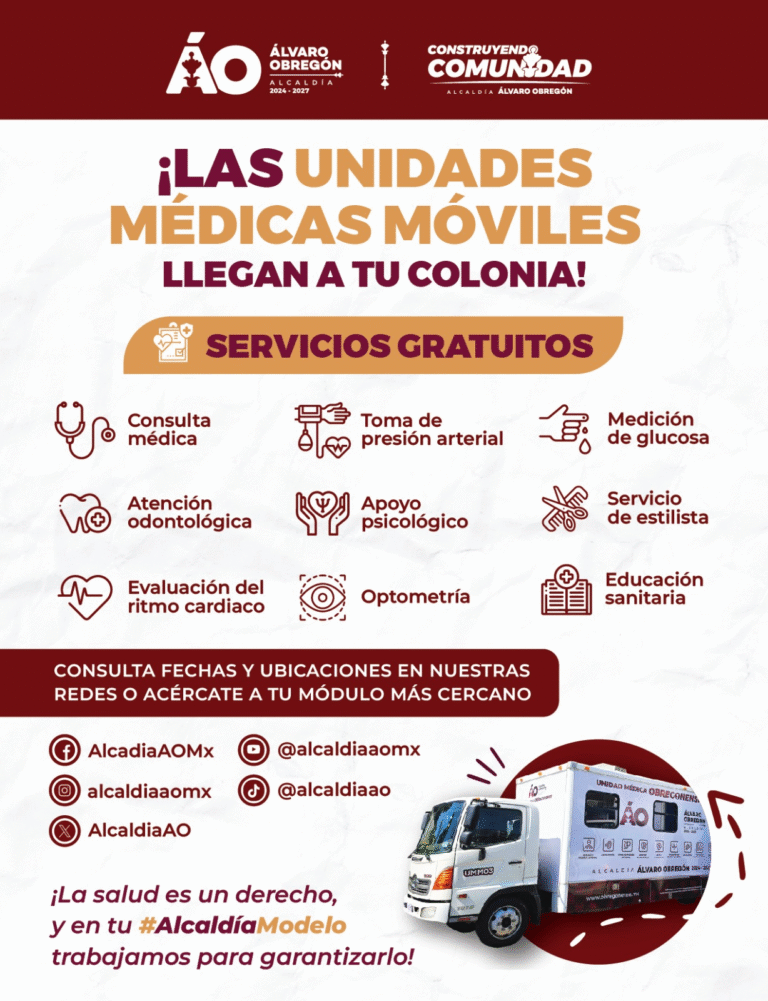 Servicios médicos gratuitos hoy en seis colonias de Álvaro Obregón