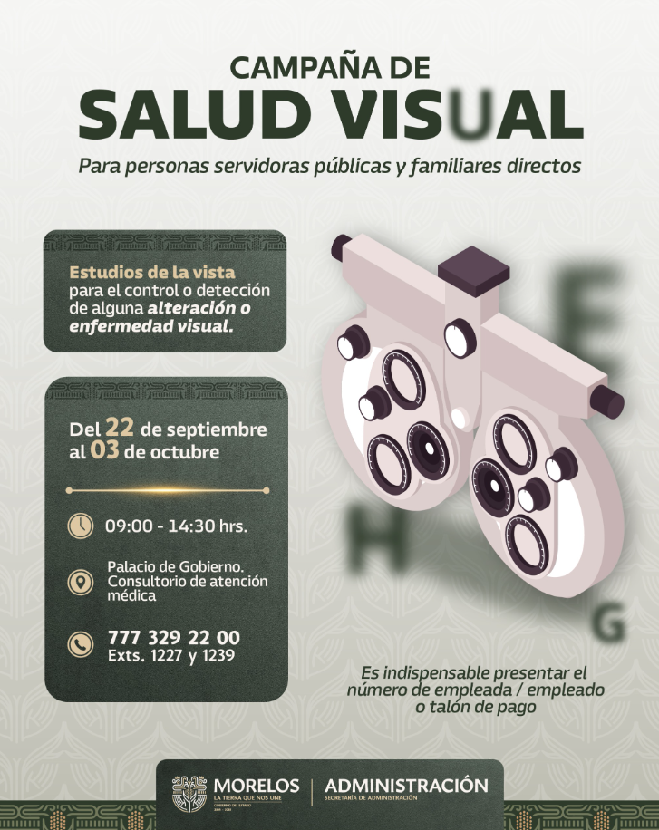 Secretaría de Administración impulsa Campaña de Salud Visual para trabajadores del Poder Ejecutivo