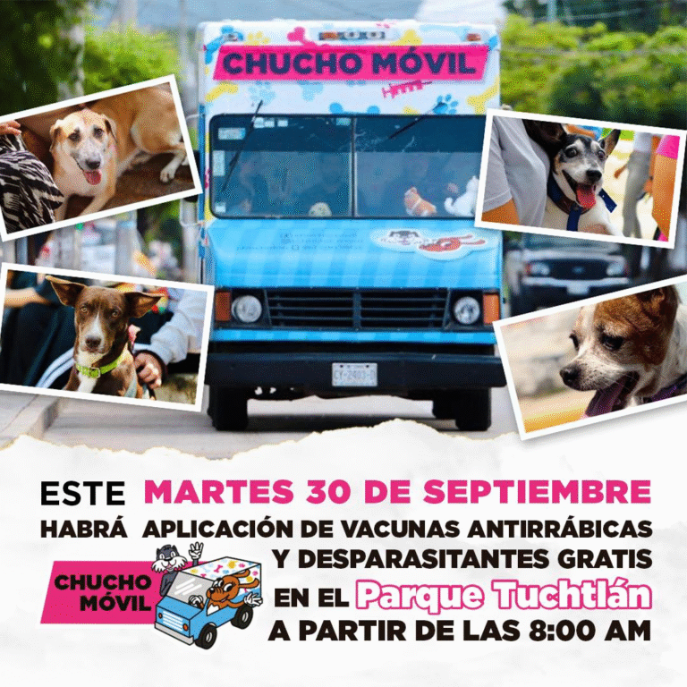 Chucho Móvil, al Parque Tuchtlán con servicios gratuitos de salud animal