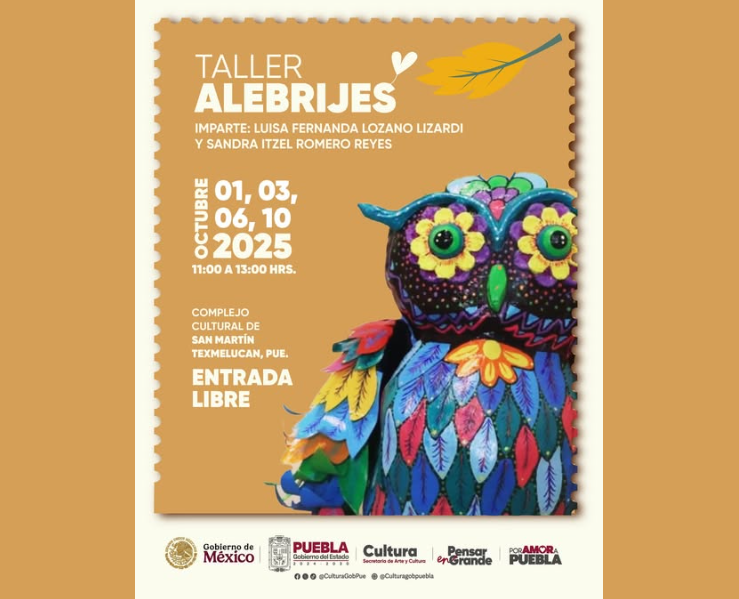 San Martín Texmelucan invita al Taller de Alebrijes en el Complejo Cultural