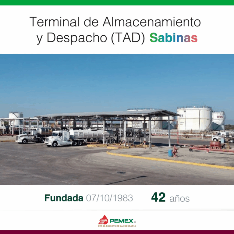 Pemex celebra aniversario de la Terminal de Almacenamiento y Despacho Sabinas en Coahuila