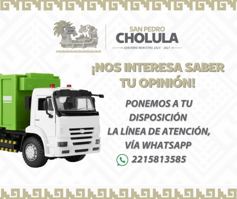 Gobierno de San Pedro Cholula impulsa participación ciudadana para mejorar el servicio de recolección de basura