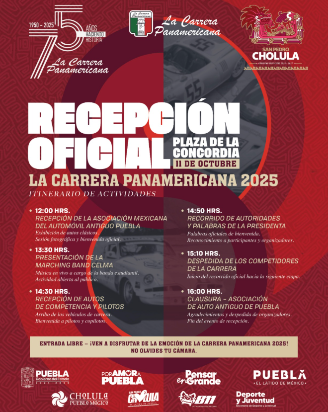 San Pedro Cholula se alista para recibir la Carrera Panamericana 2025