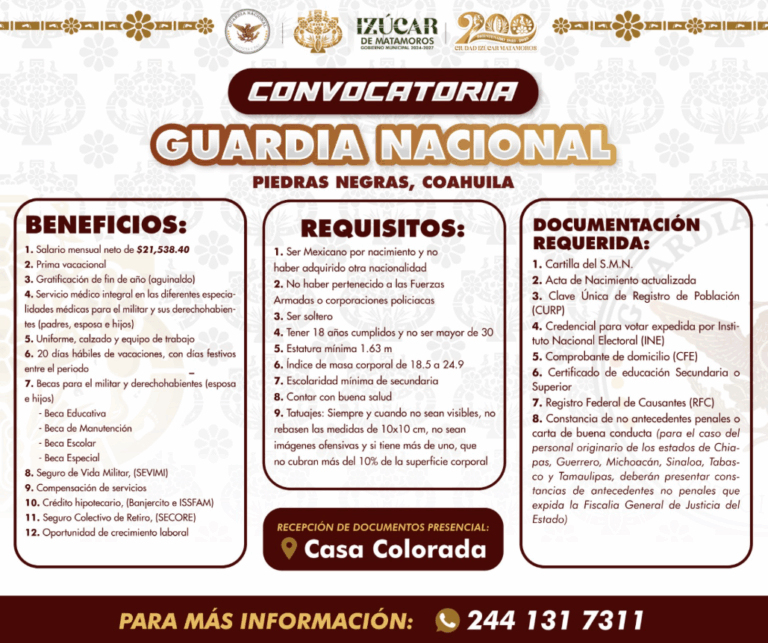 Izúcar de Matamoros invita a sumarse a la convocatoria de reclutamiento de la Guardia Nacional
