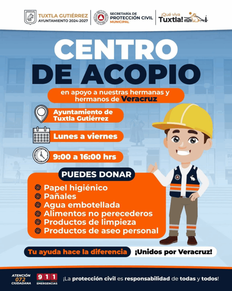 Tuxtla Gutiérrez muestra su solidaridad con Veracruz ante momentos difíciles