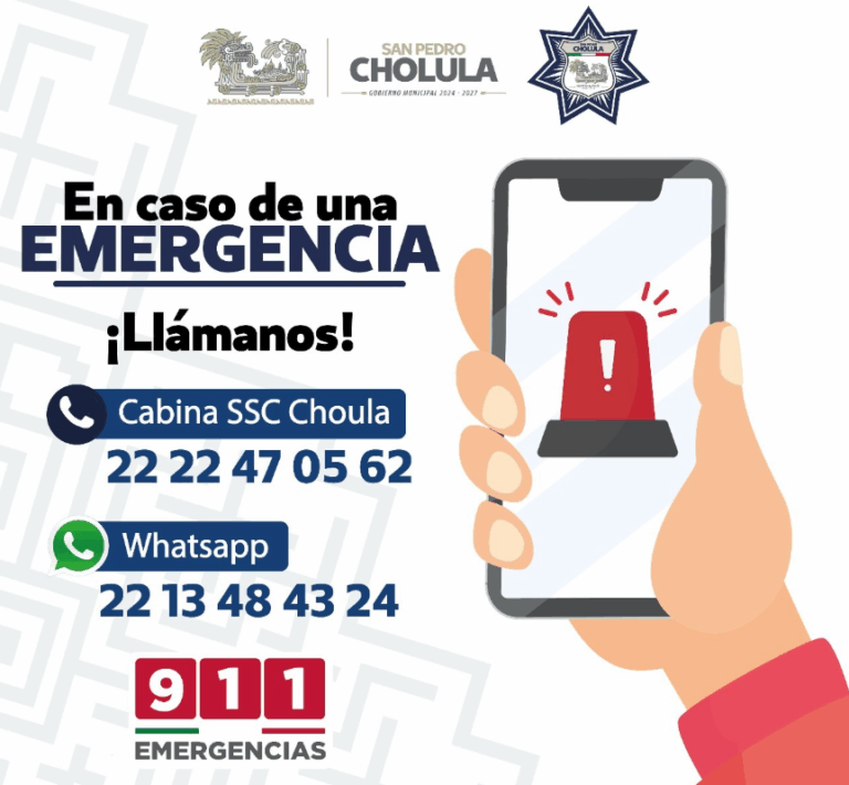 Gobierno de Cholula refuerza canales de atención para emergencias