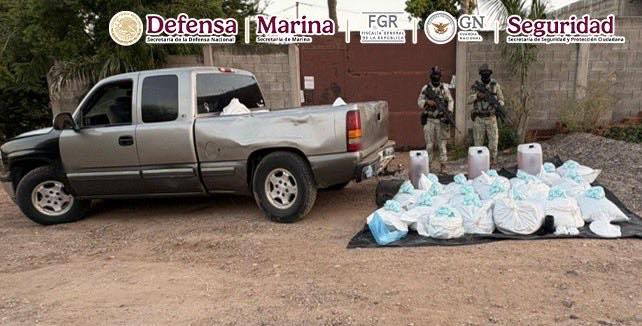 Aseguran en Sinaloa más de 500 kilos de metanfetamina y 23 kilos de fentanilo en operativos coordinados