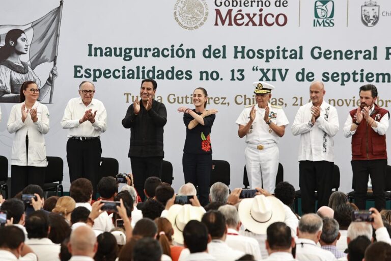 Claudia Sheinbaum, junto a Eduardo Ramírez, inaugura Hospital “XIV de septiembre” del IMSS