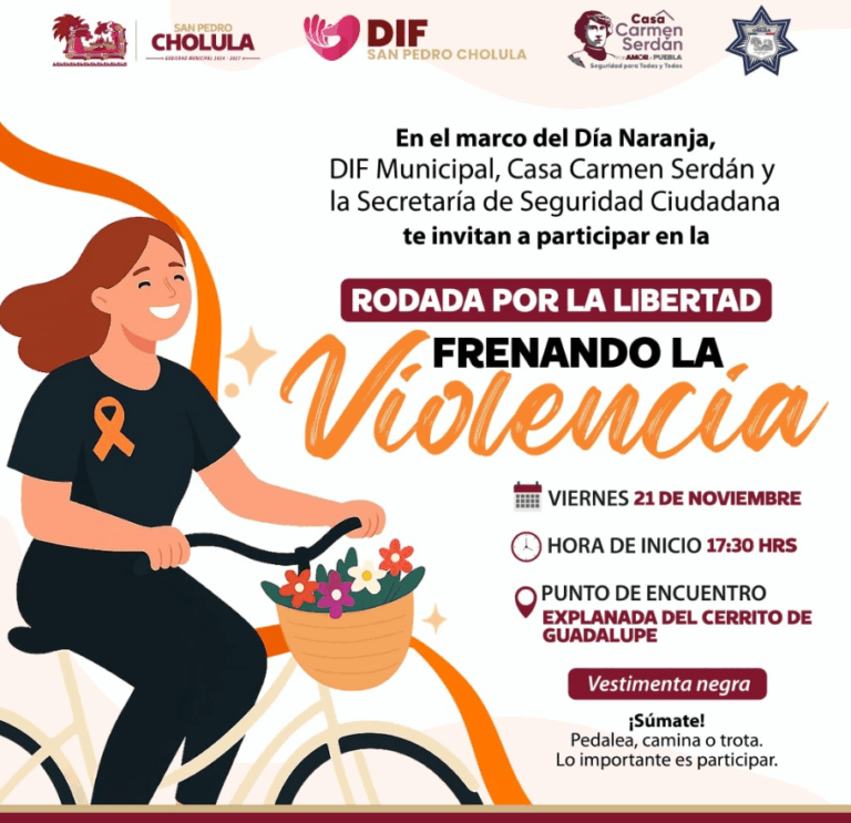 Cholula invita a la “Rodada por la Libertad: Frenando la Violencia”