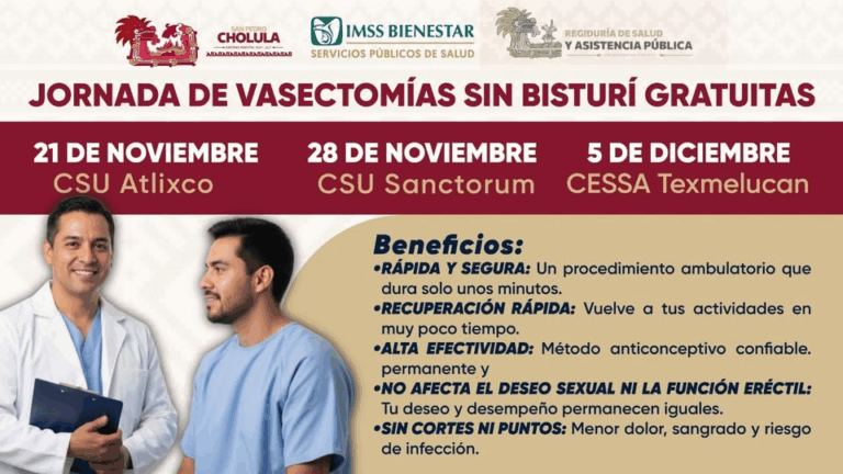 Gobierno de Cholula promueve jornada gratuita de vasectomías sin bisturí