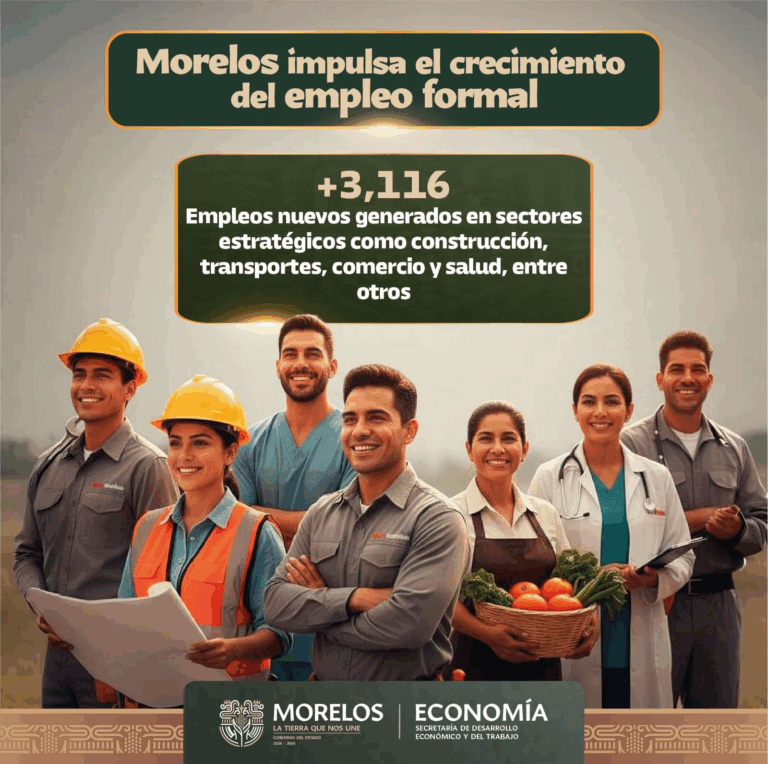 Morelos genera más de tres mil nuevos empleos formales entre diciembre de 2024 y octubre de 2025