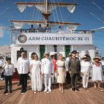 Claudia Sheinbaum y Rosa Icela Rodríguez reconocen a tripulación del Buque Escuela Cuauhtémoc en Veracruz