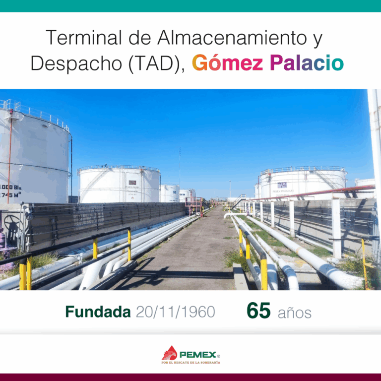 Terminal de Pemex en Gómez Palacio celebra 65 años garantizando abasto energético en el norte del país