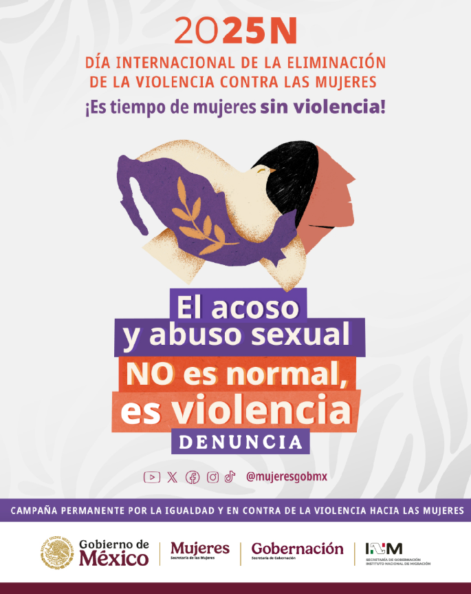 INM lanza llamado urgente contra el abuso y acoso sexual: “¡No estás sola!”