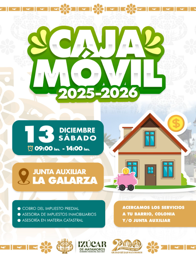 Acerca Gobierno de Izúcar de Matamoros la Caja Móvil para facilitar el pago del predial