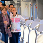 Claudia Sheinbaum y Delfina Gómez recorren el Tren Suburbano al AIFA, que beneficiará a más de 82 mil usuarios diarios